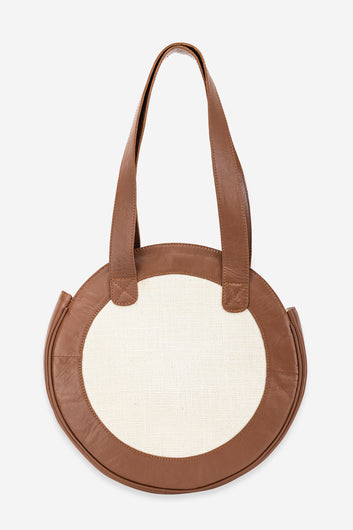 Abelardo Tia Ivory & Brown Shoulder Bag