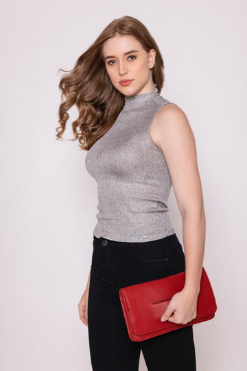 ABELARDO RHEA RED ENVELOP CLUTCH