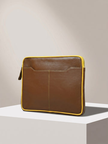 Casper Tan Padded Laptop Sleeve – Premium Leather Case for MacBook & Laptops (13" to 16")